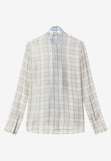 Acne Studios Checked Silk Shirt with Scarf Multicolor AC0816VI/S_ACNE-AM2