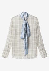 Acne Studios Checked Silk Shirt with Scarf Multicolor AC0816VI/S_ACNE-AM2