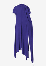 Acne Studios Asymmetric Layered Midi Dress Purple A20930VI/S_ACNE-BPB