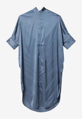 Acne Studios Satin Tunic Midi Dress Blue A20913VI/S_ACNE-DWF
