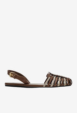 Miu Miu Nappa Leather and Suede Slingback Flats Brown 5X610E005MHD/S_MIU-F05C8