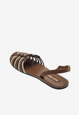 Miu Miu Nappa Leather and Suede Slingback Flats Brown 5X610E005MHD/S_MIU-F05C8