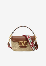 Valentino Alltime Raffia and Leather Crossbody Bag Beige 8W2B0N62BSU/S_VALE-C8V