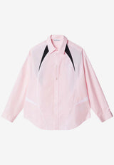 Acne Studios Embroidered Logo Button-Up Shirt Pink BB0671CO/S_ACNE-DR5