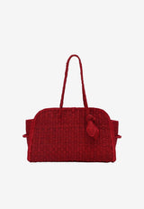 Jacquemus Turismo Raffia Bowling Bag Red BAU00417BW00513/S_JACQM-470