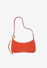 Jacquemus Le Bisou Perle Shoulder Bag in Embossed Ostrich-Effect Leather Orange BAW00057AC26A02/S_JACQM-477