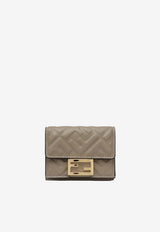 Fendi Micro Baguette Embossed FF Tri-Fold Wallet Beige 8M0395AAJD/S_FENDI-F0E65