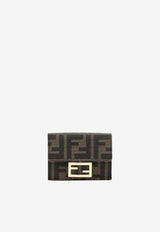 Fendi Micro Baguette FF Jacquard Tri-Fold Wallet Brown 8M0395A98P/S_FENDI-F0A6E