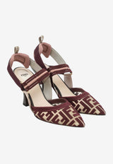 Fendi Colibrì 85 FF Jacquard Pumps Burgundy 8J8875AWCX/S_FENDI-F1V8U