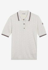 Moncler Logo Patch Knit Polo T-shirt White 9A00005M9371/S_MONCL-043