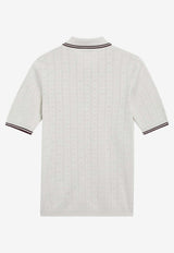 Moncler Logo Patch Knit Polo T-shirt White 9A00005M9371/S_MONCL-043