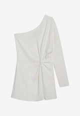 Valentino One-Shoulder Couture Silk Top Ivory 8B3AEBG51MM/S_VALE-A03