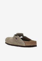 Birkenstock Taupe Suede Boston Clogs Taupe 560773DSUE/S_BIRKE-TA