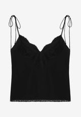 Valentino Silk V-neck Top Black 8B3AEBG11MM/S_VALE-0NO
