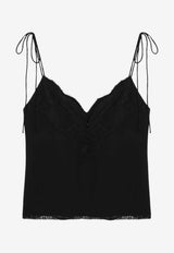 Valentino Silk V-neck Top Black 8B3AEBG11MM/S_VALE-0NO