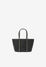 Valentino Rockstud Grained Leather Tote Bag Black 8W0B0R05VSF/S_VALE-0NO