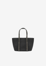 Valentino Rockstud Grained Leather Tote Bag Black 8W0B0R05VSF/S_VALE-0NO