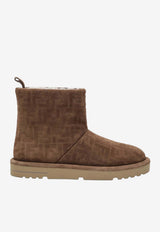 Fendi FF Jacquard Suede Ankle Boots Brown 7U1822ASA1/R_FENDI-F0C23