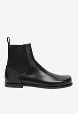Fendi FF Squared Nappa Leather Chelsea Boots Black 7U1787AUJK/R_FENDI-F0ABB