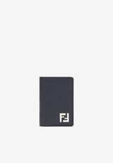 Fendi FF Squared Leather and Canvas Wallet Blue 7M0349AV86/S_FENDI-F1USH