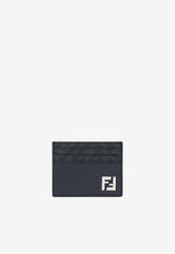 Fendi FF Squared Leather and Canvas Cardholder Blue 7M0164AV86/S_FENDI-F1USH