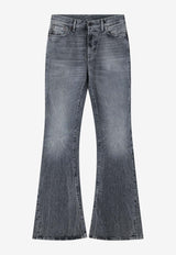 Acne Studios Logo Patch Faded Flared Jeans Black A00570DE/S_ACNE-969