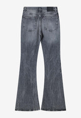 Acne Studios Logo Patch Faded Flared Jeans Black A00570DE/S_ACNE-969