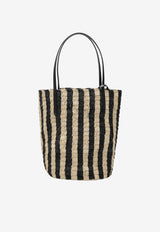 Valentino VLogo Signature Striped Raffia Tote Bag Beige 8W2B0R37UHK/S_VALE-EX9
