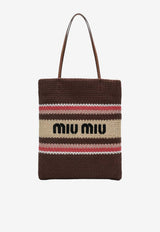 Miu Miu Raffia-Effect Yarn Logo Tote Bag Multicolor 5BG248OR12DO3/S_MIU-F05CP