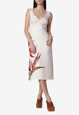 Farm Rio Strelitzia Linen Midi Dress White 349090CO/S_FARM-26093