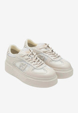 Fendi Match Leather and Mesh Platform Sneakers White 8E8721AU32/Q_FENDI-F1SZJ
