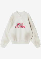 Acne Studios Fleece Logo Vintage Sweatshirt Off-white AI0181CO/S_ACNE-AEG