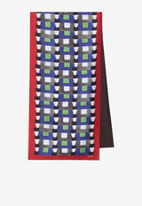 Miu Miu Geometric Print Silk Twill Scarf Multicolor 5FF0652IG3/S_MIU-F0PTA