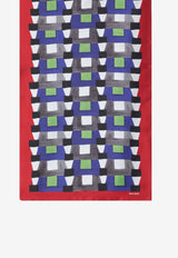 Miu Miu Geometric Print Silk Twill Scarf Multicolor 5FF0652IG3/S_MIU-F0PTA