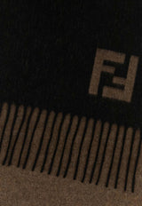Fendi FF Squared Wool Fringed Scarf Black FXS734AYBF/R_FENDI-F1TTF