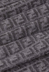 Fendi FF Jacquard Silk-Blend Scarf Gray FXS373ATQB/S_FENDI-F1UHW