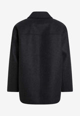 Fendi Double-Breasted Wool Blazer Gray FW1415AOYA/R_FENDI-F0TY6