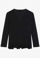 Fendi Wool V-neck Sweater Black FS9741AVFE/R_FENDI-F0GME