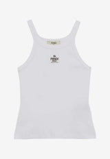 Fendi Ribbed Logo Tank Top White FS7966ANQM/S_FENDI-F0ZNM