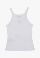 Fendi Ribbed Logo Tank Top White FS7966ANQM/S_FENDI-F0ZNM