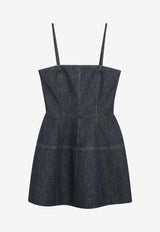 Fendi FF Jacquard Mini Denim Bustier Dress Blue FLD568AW82/S_FENDI-F1UKI