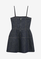 Fendi FF Jacquard Mini Denim Bustier Dress Blue FLD568AW82/S_FENDI-F1UKI