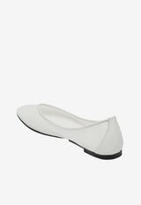 Jacquemus Pointed-Toe Flats in Calf Leather White FOW00183AW00814/S_JACQM-100