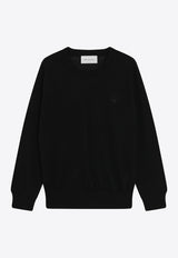 AMI PARIS Ami De Coeur Merino Wool Sweater Black HKS866KN0039/S_AMI-0180