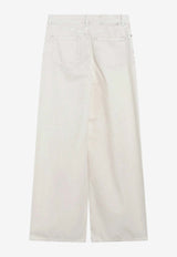 Golden Goose DB Embroidered Wide-Leg Jeans White GWP02079P002351/S_GOLDE-20100