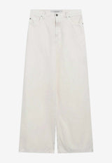 Golden Goose DB Embroidered Wide-Leg Jeans White GWP02079P002351/S_GOLDE-20100