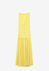 Jacquemus Abiha Pleated Midi Dress Yellow DRW00792AJ00253/S_JACQM-250