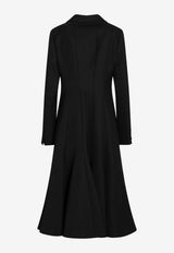 Fendi Double-Breasted Wool Coat Black FF6158AJYF/R_FENDI-F0GME