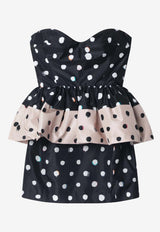 Fendi Printed Taffeta Mini Polka Dot Dress Black FDD509AVJQ/S_FENDI-F0GME