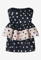 Fendi Printed Taffeta Mini Polka Dot Dress Black FDD509AVJQ/S_FENDI-F0GME